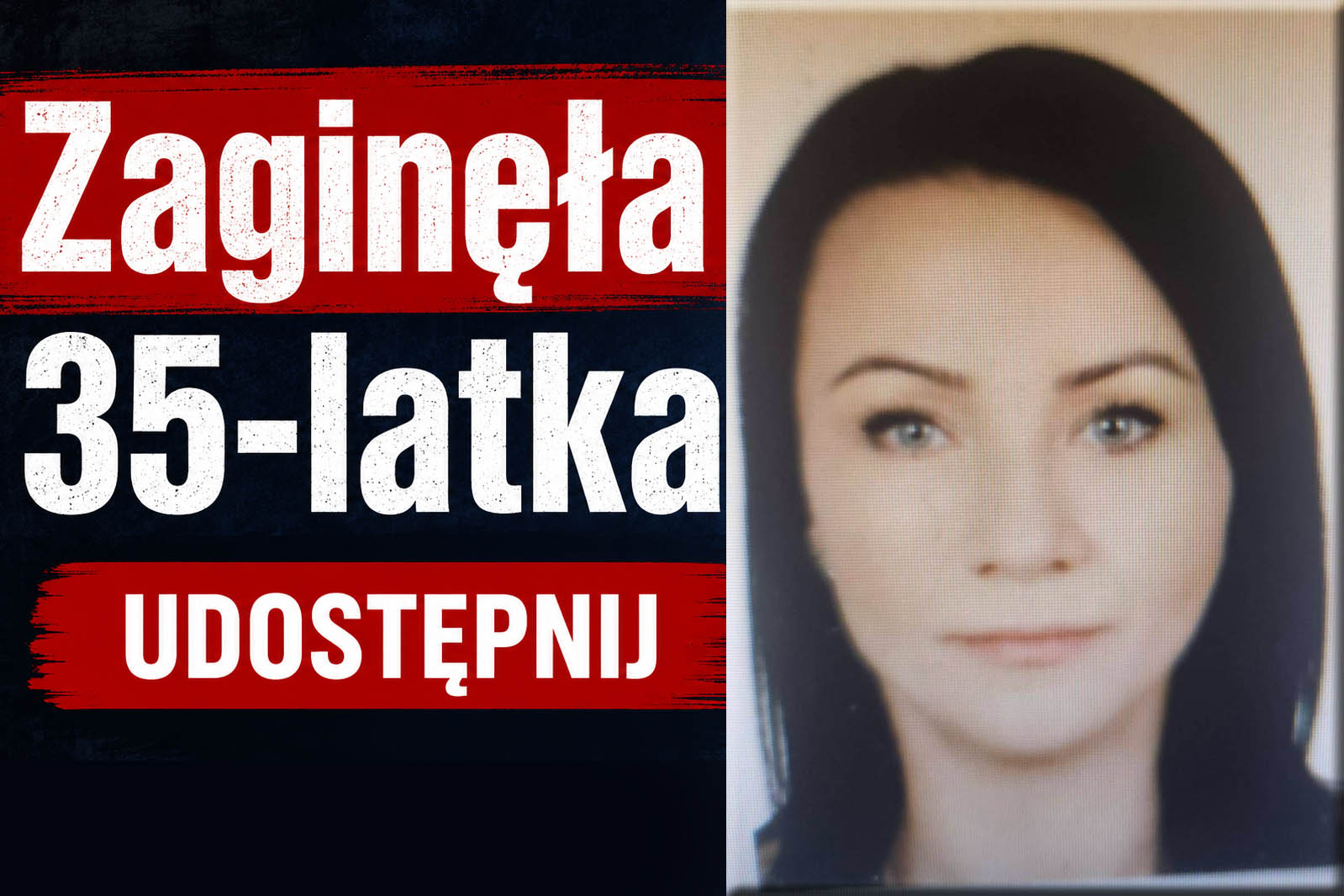 Zaginęła 35-latka. Apel Policji