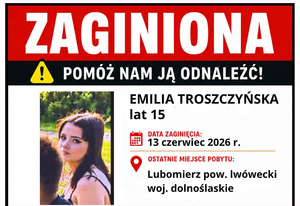 Zaginęła 15- latka. Policja zwraca się z prośbą o pomoc