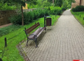 Lwówek Śląski – zanim dojdzie do nieszczęścia lawka planty Lwowek 1