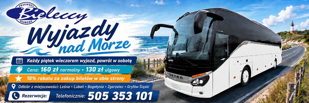 Autobusem nad morze – z Gryfowa, Leśnej, Lubania, Zgorzelca